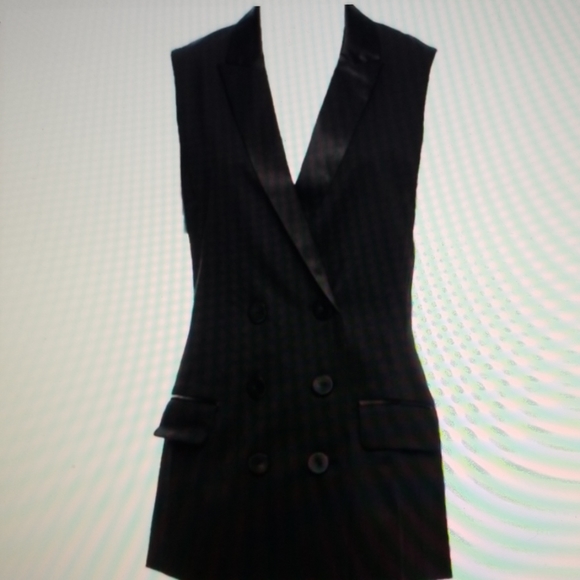 NWT Rachel Zoe Doube Breasted Tuxedo Vest Size 6 - Picture 2 of 14